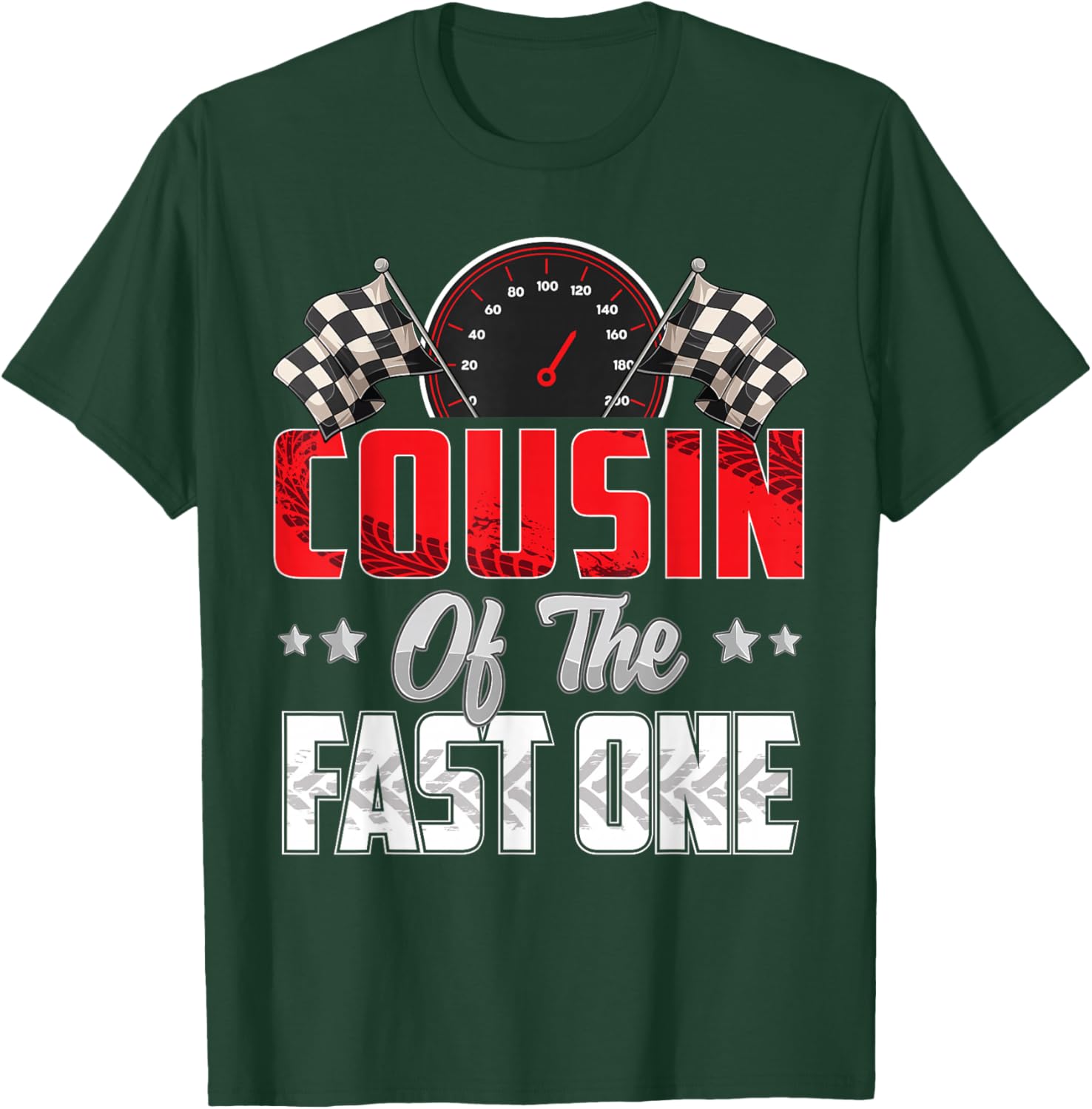 1 year old racing car fast one birthday 1st Family Cousin T-Shirt - T-Shirt | Forest