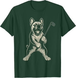 French Bulldog Golf Sports Vintage Dog Lover T-Shirt - T-Shirt | Forest