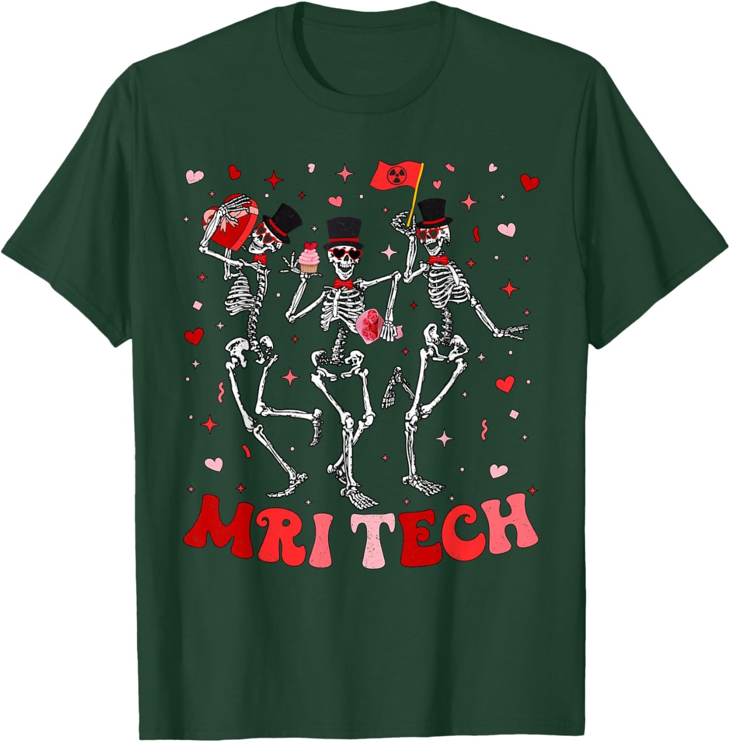 Skeleton MRI Radiology MRI Technologist MRI Tech Valentines T-Shirt - T-Shirt | Forest
