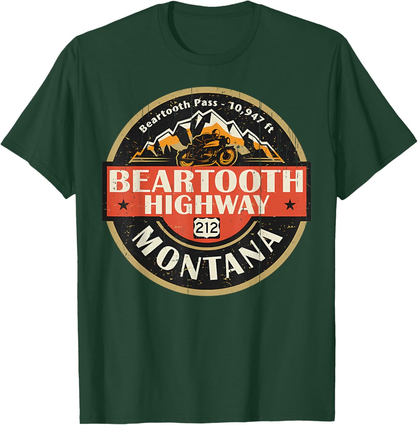 Vintage Beartooth Highway Mountain Hiking Nature T-Shirt - T-Shirt | Forest