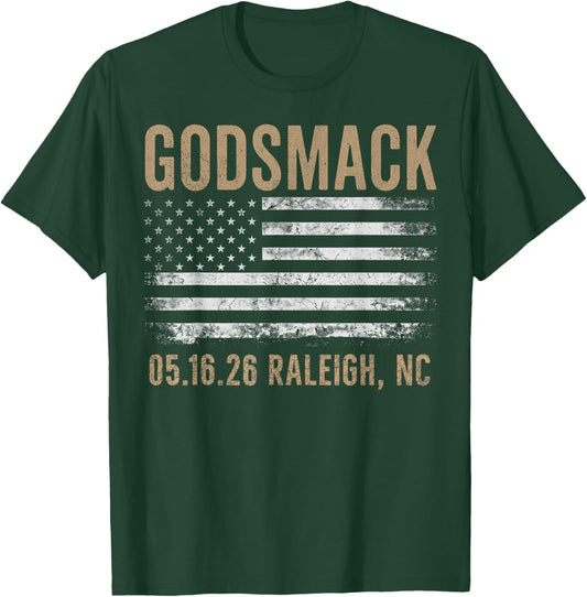 Godsmack The Rise of Rock 2026 Raleigh T-Shirt - T-Shirt | Forest