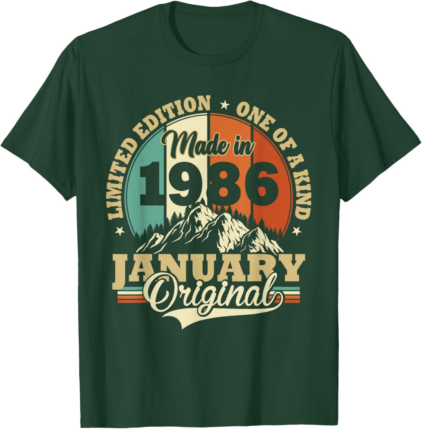 Vintage January 1986 Humor Gift Birthday 40 Years T-Shirt - T-Shirt | Forest
