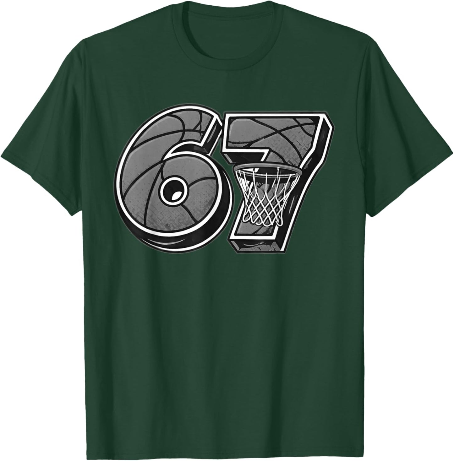 Meme Basket Six Seven 6-7 Noir Blanc drôle T-Shirt - T-Shirt | Forest