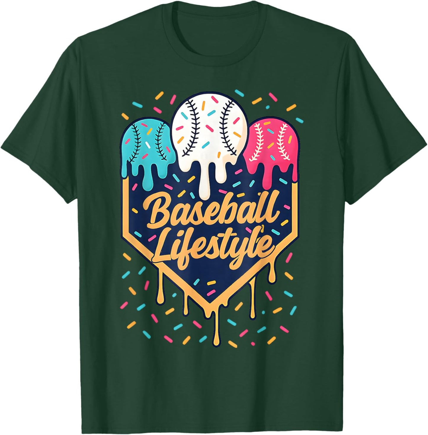 Drip Baseball Life Style Shirt Funny Boys Kids T-Shirt - T-Shirt | Forest