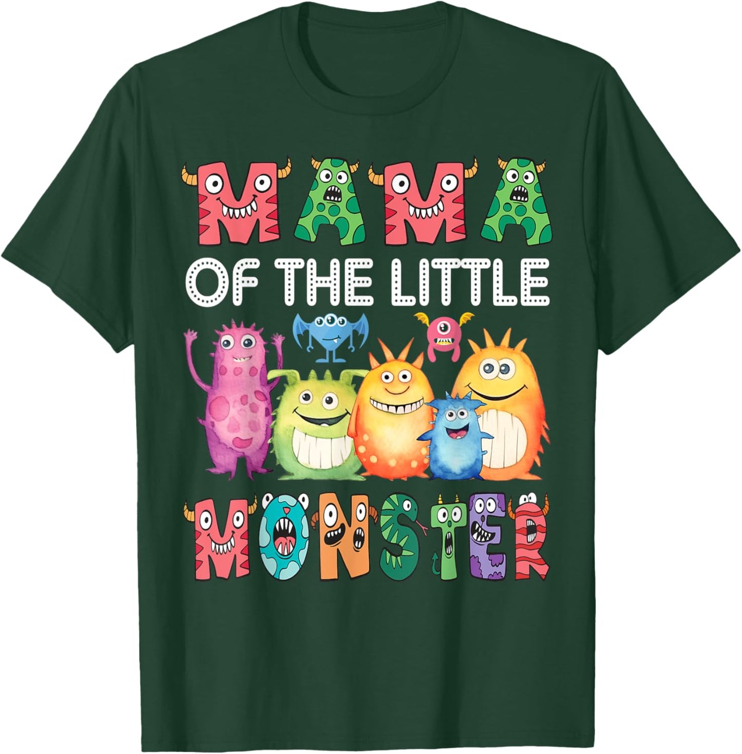 Mama Of The Little Monster Kids 1St Birthday Party T-Shirt - T-Shirt | Forest