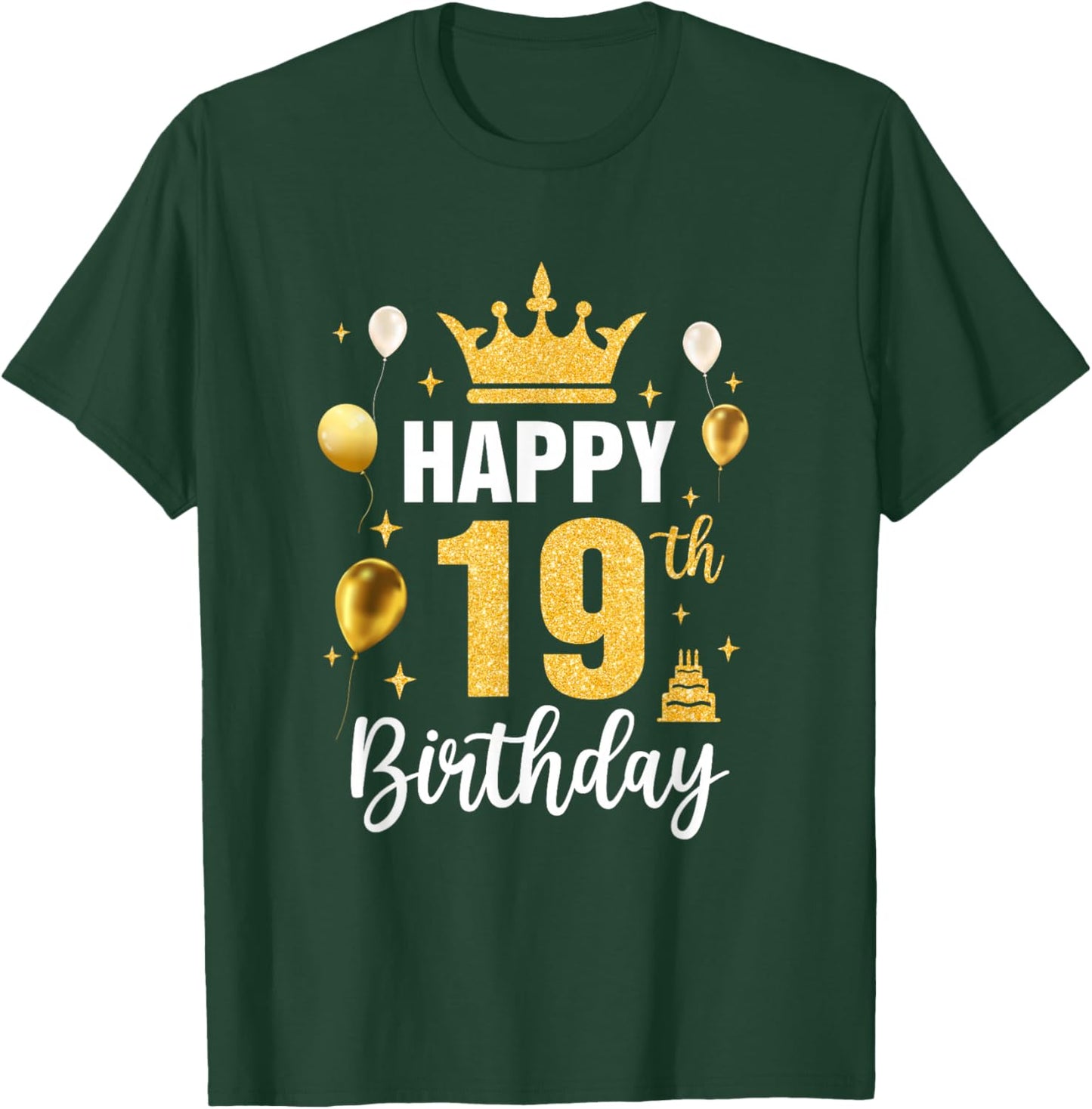 Happy 19Th Birthday Idea For 19 Years Old Man And Woman T-Shirt - T-Shirt | Forest