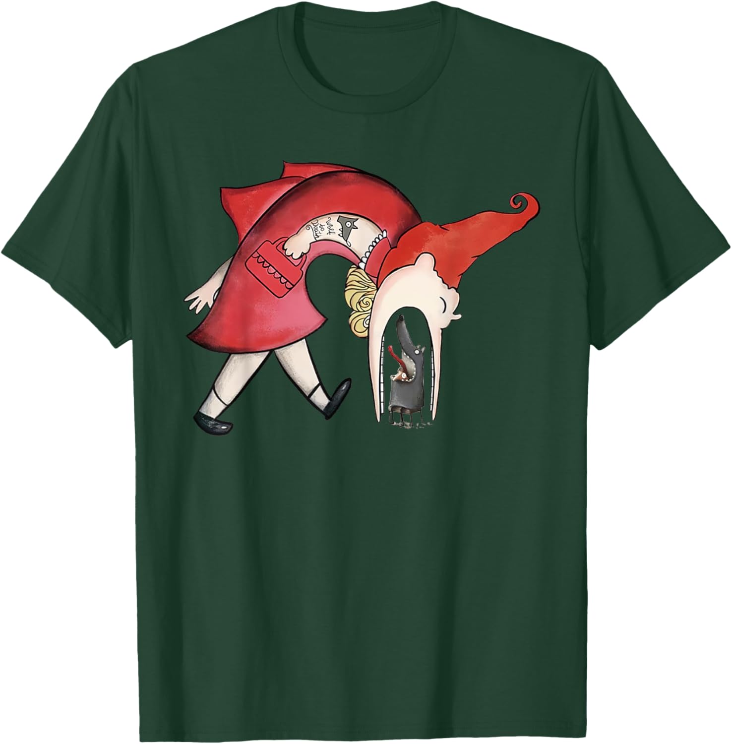 Soulisfree Avengers Little Red Riding Hood Eating Wolf T-Shirt - T-Shirt | Forest