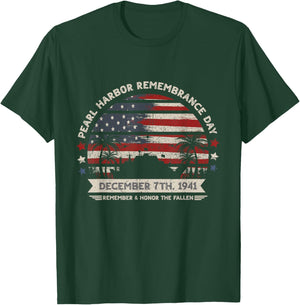 Vintage Hawaii USA Flag , Pearl Harbor Memorial Day Gift T-Shirt - T-Shirt | Forest