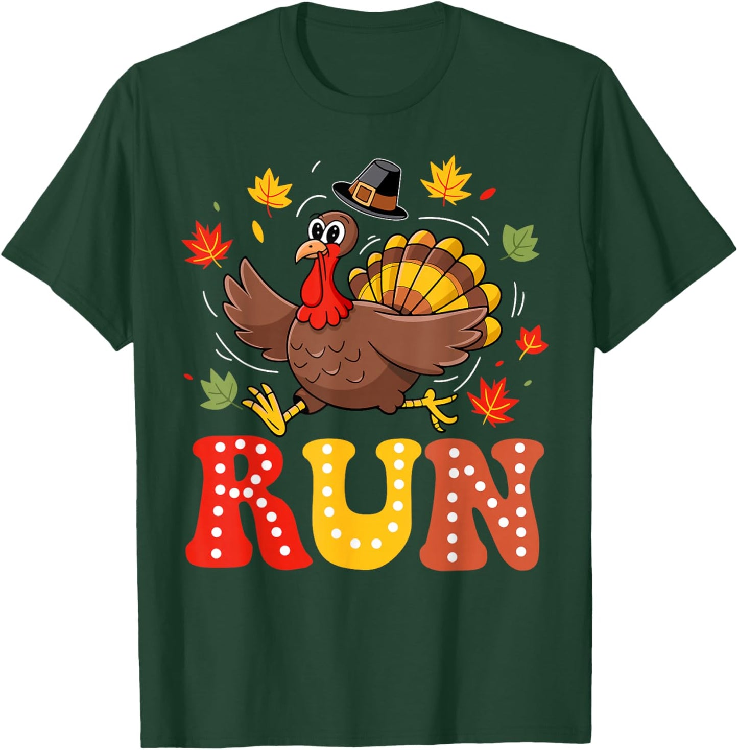 Turkey Run Costume Thanksgiving Running Turkey Trot T-Shirt - T-Shirt | Forest