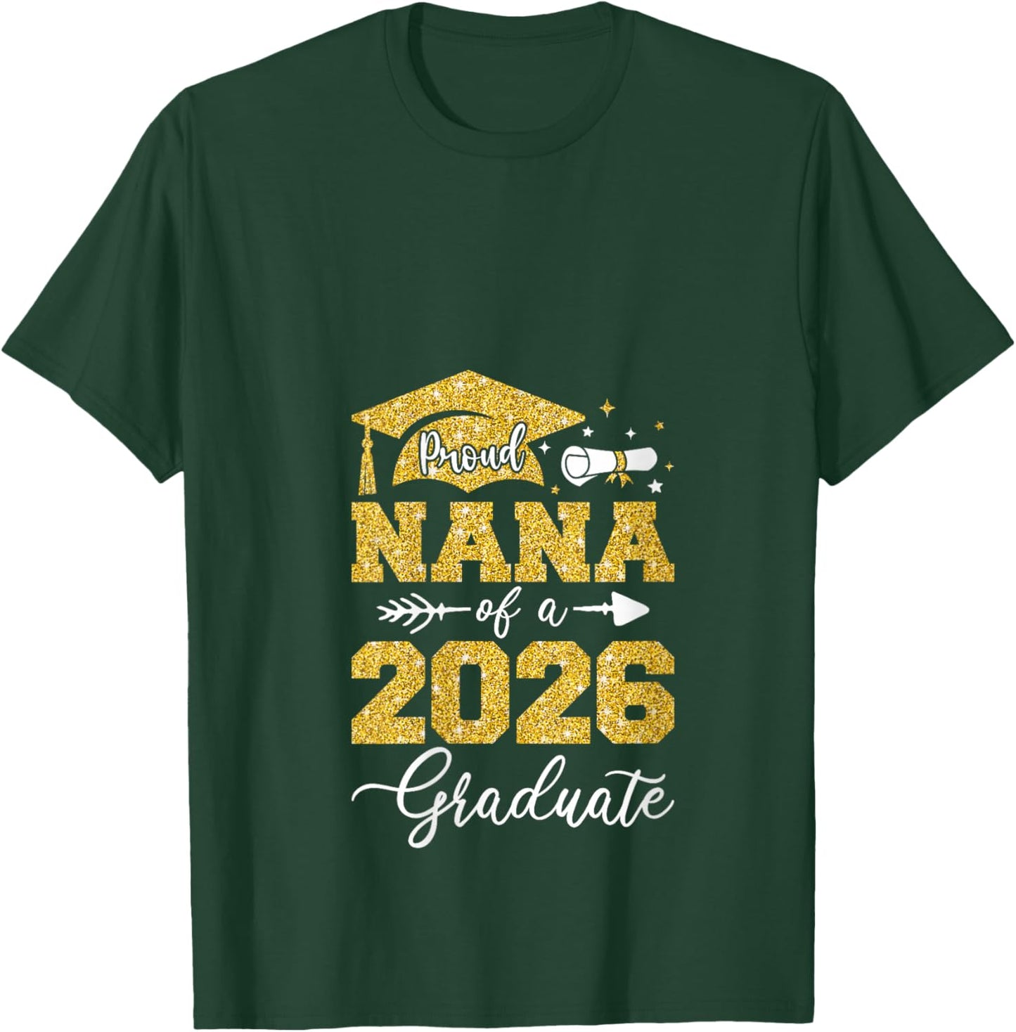 Women's Proud Nana of a 2026 Graduate Class of 2026 Graduation Party V-Neck T-Shirt - T-Shirt | Forest