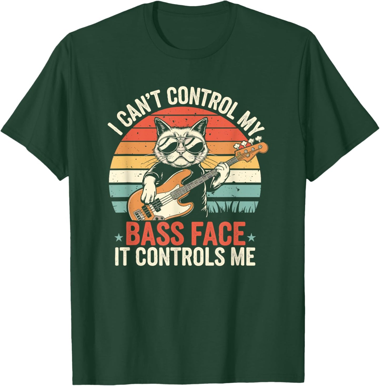 I Can't Control My Bass face - It Controls Me Bass Player T-Shirt - T-Shirt | Forest