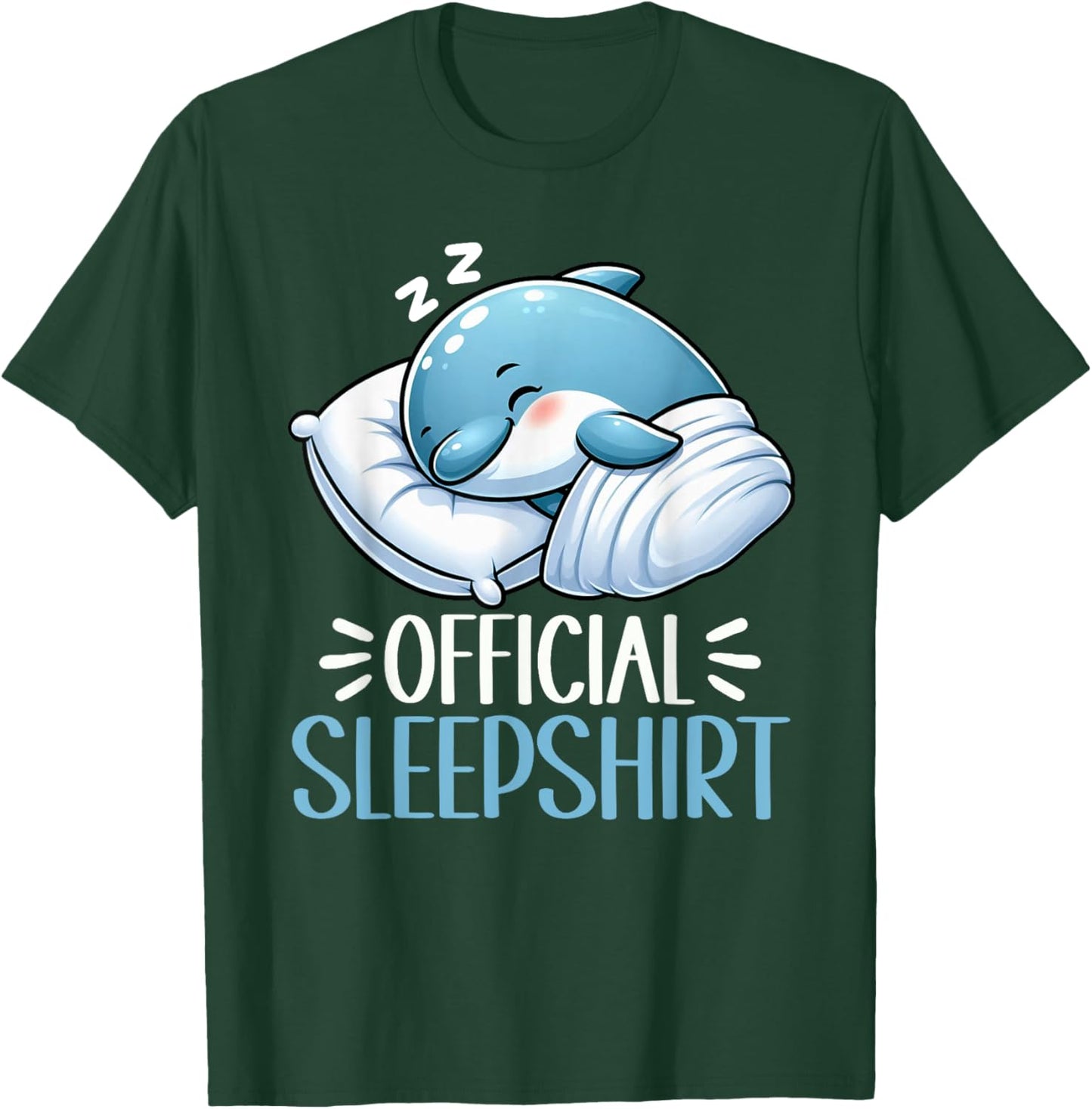 Official Sleepshirt Dolphin Cute Pajamas Night Wear Snooze T-Shirt - T-Shirt | Forest