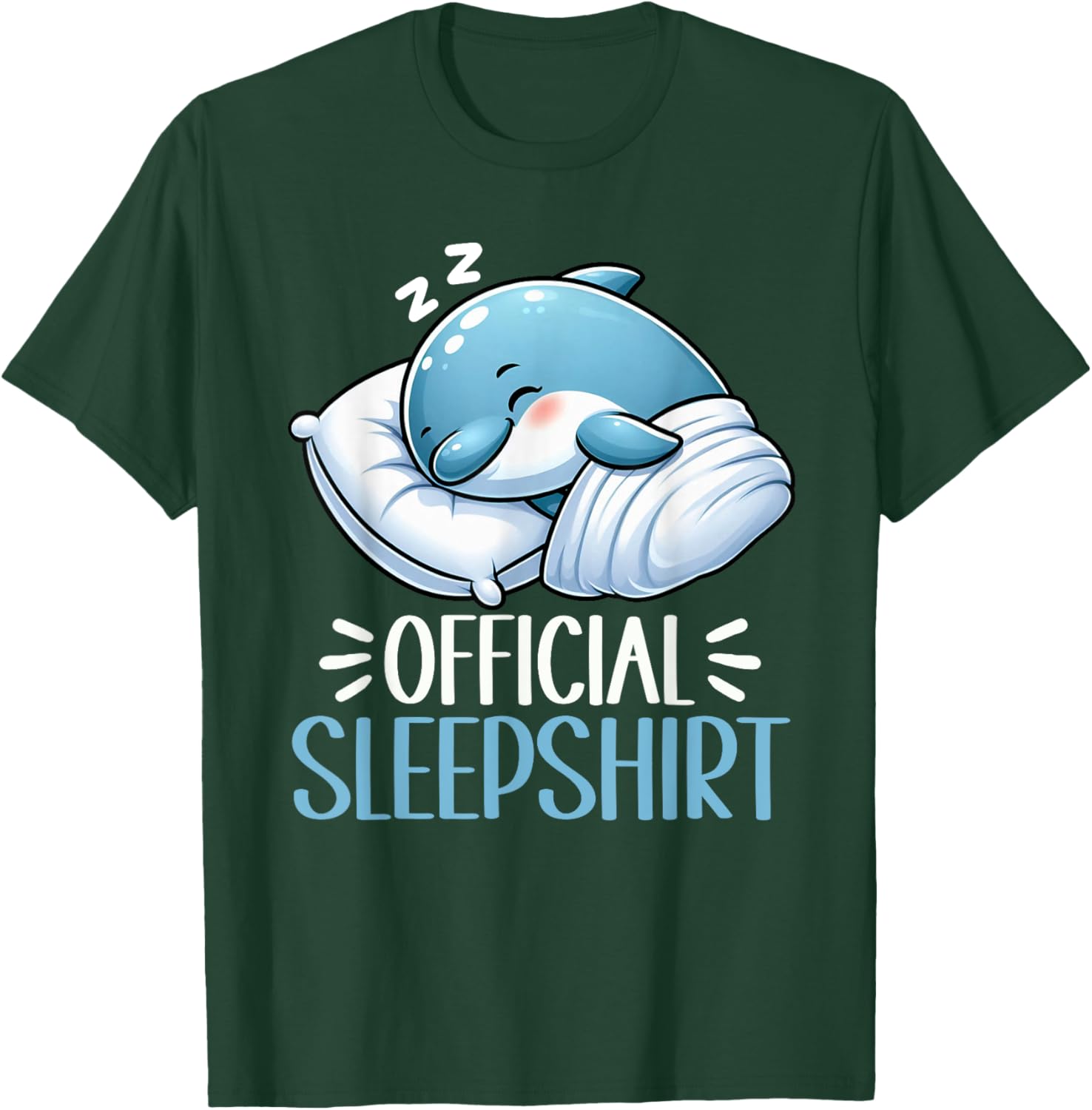 Official Sleepshirt Dolphin Cute Pajamas Night Wear Snooze T-Shirt - T-Shirt | Forest