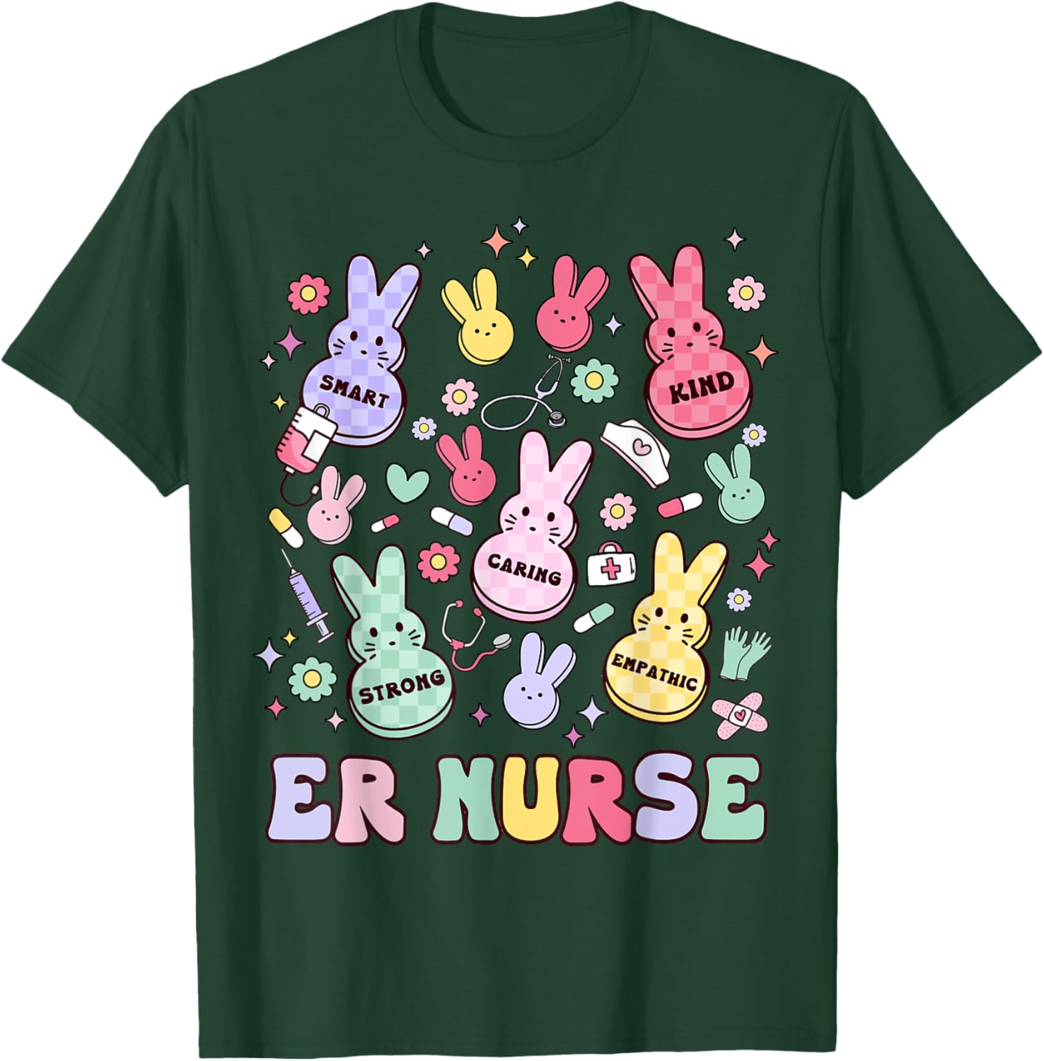 Easter ER Emergency Department Nurse Practitioner Bunny T-Shirt - T-Shirt | Forest