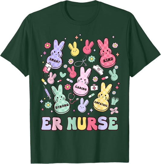 Easter ER Emergency Department Nurse Practitioner Bunny T-Shirt - T-Shirt | Forest