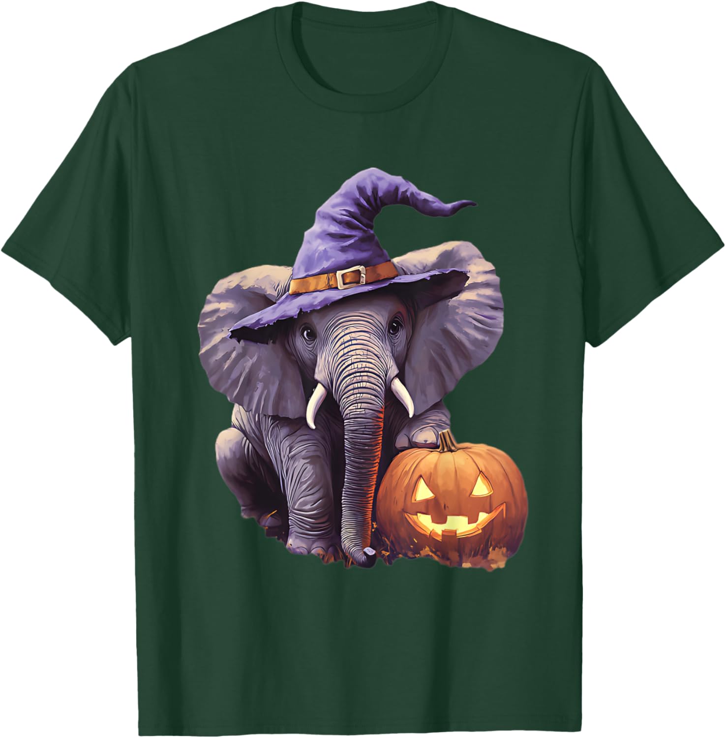 Halloween Pumpkin Decor Girls Boys Kids Elephant Halloween T-Shirt - T-Shirt | Forest