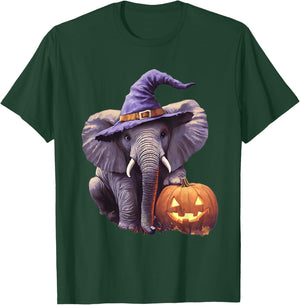 Halloween Pumpkin Decor Girls Boys Kids Elephant Halloween T-Shirt - T-Shirt | Forest