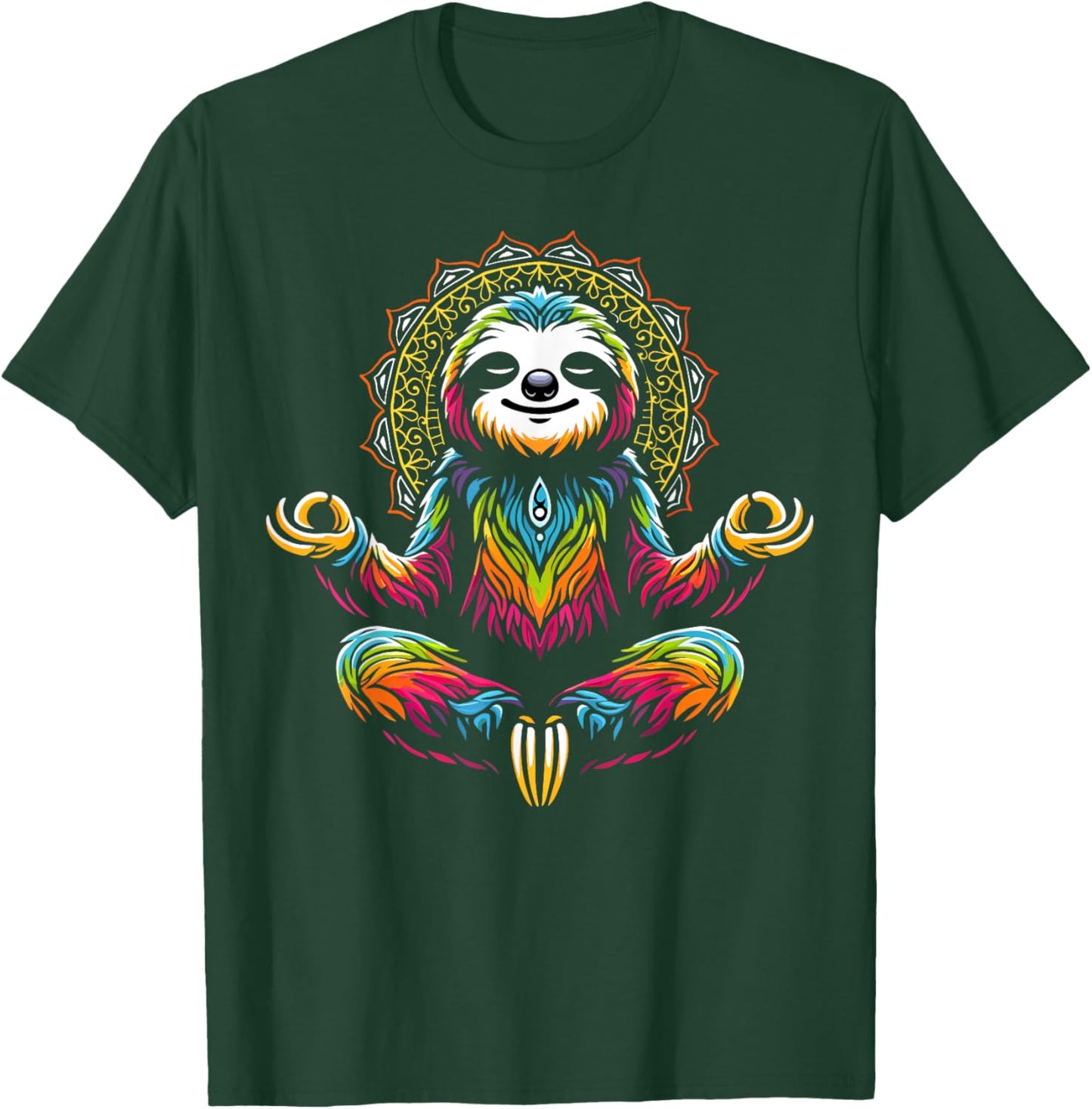 Cute Zen Sloth Lazy Yoga Meditation T-Shirt - T-Shirt | Forest