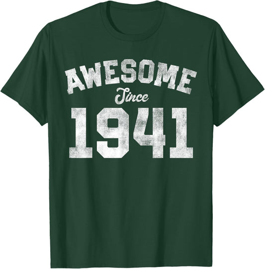 Awesome Since 1941 85th Birthday 85 Years Old - Retro T-Shirt - T-Shirt | Forest