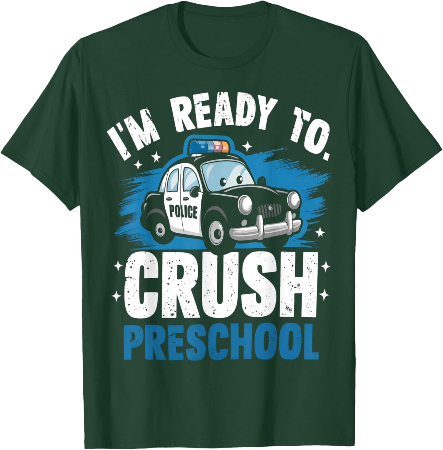 Back To School First Day Of Preschool Police Car Boys T-Shirt - T-Shirt | Forest