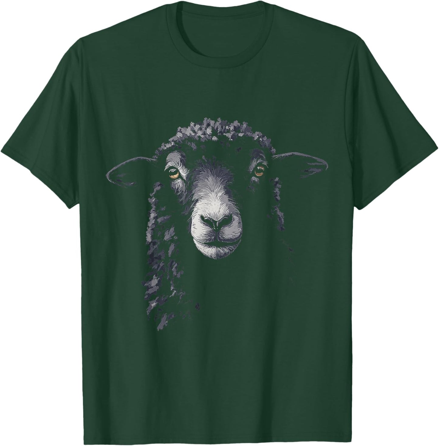 Schaf Gesicht Zeichnung Kunst Tierliebhaber Portrait Motiv Schaf T-Shirt - T-Shirt | Forest