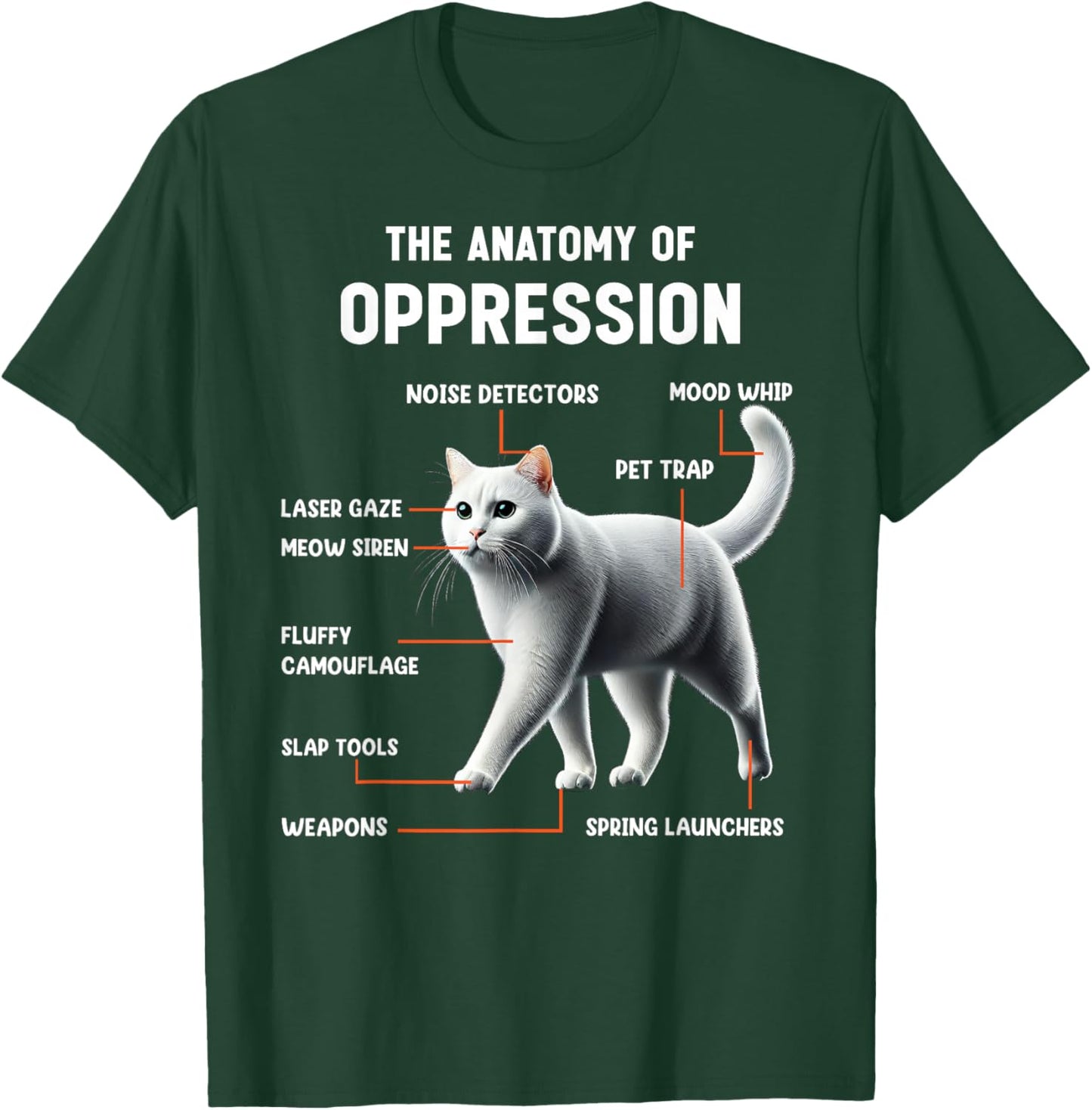 The Anatomy of Oppression Sarcastic Cat T-Shirt - T-Shirt | Forest