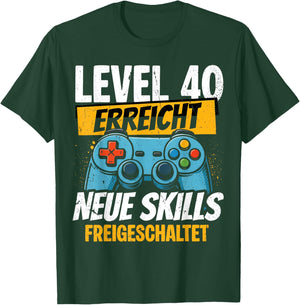 40. Geburtstag Jungen Video Gamer Level 40 Erreicht Mann T-Shirt - T-Shirt | Forest