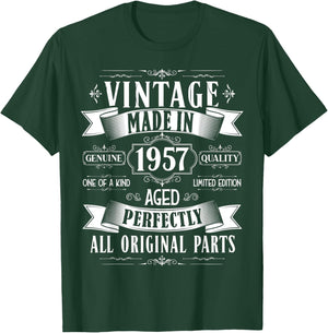 Vintage 68th birthday men Born 1957 68 years old Bday T-Shirt - T-Shirt | Forest