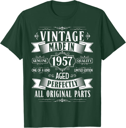 Vintage 68th birthday men Born 1957 68 years old Bday T-Shirt - T-Shirt | Forest