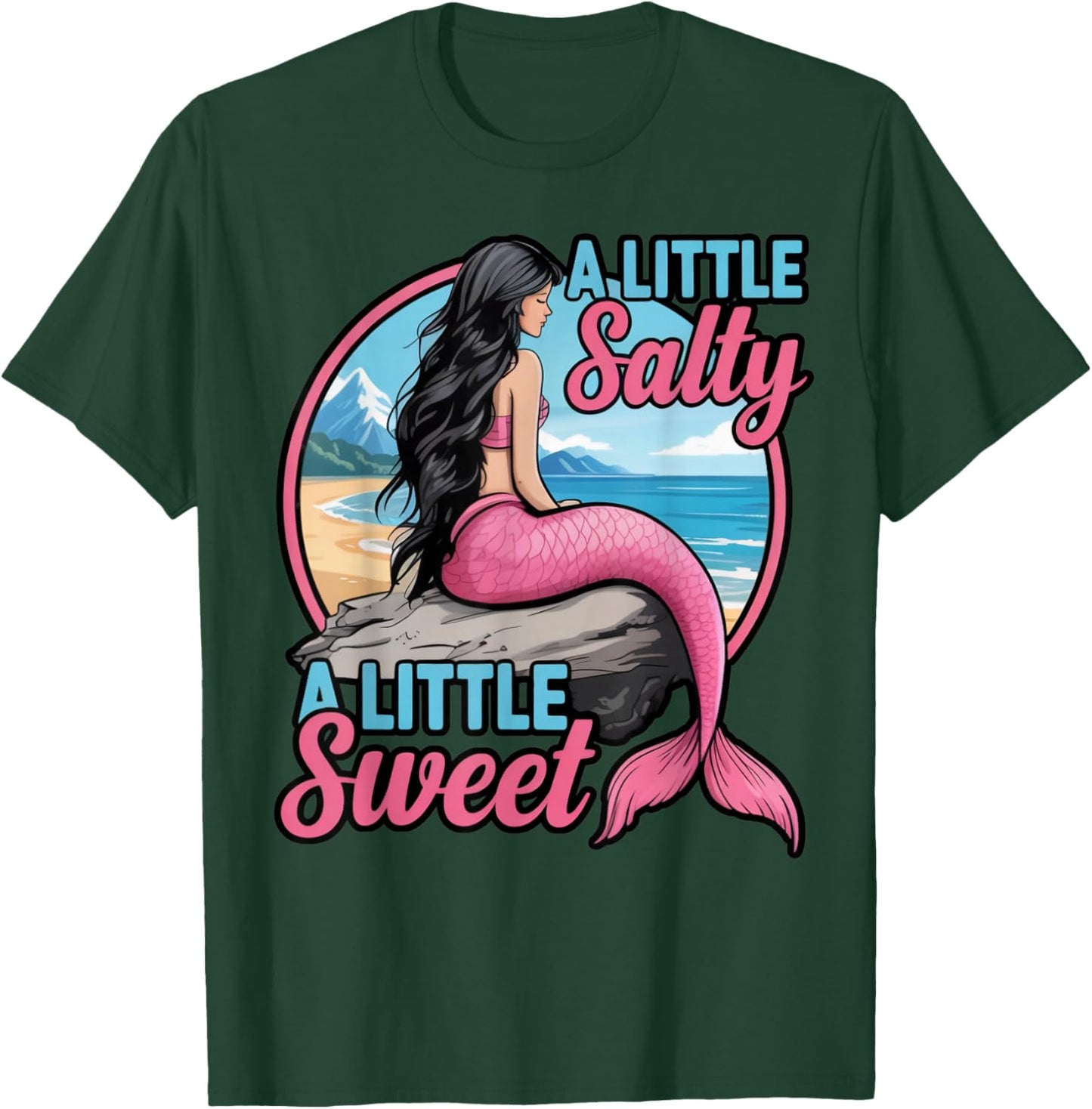 Little Salty Little Sweet Funny Salt Squad Mermaid Salty T-Shirt - T-Shirt | Forest