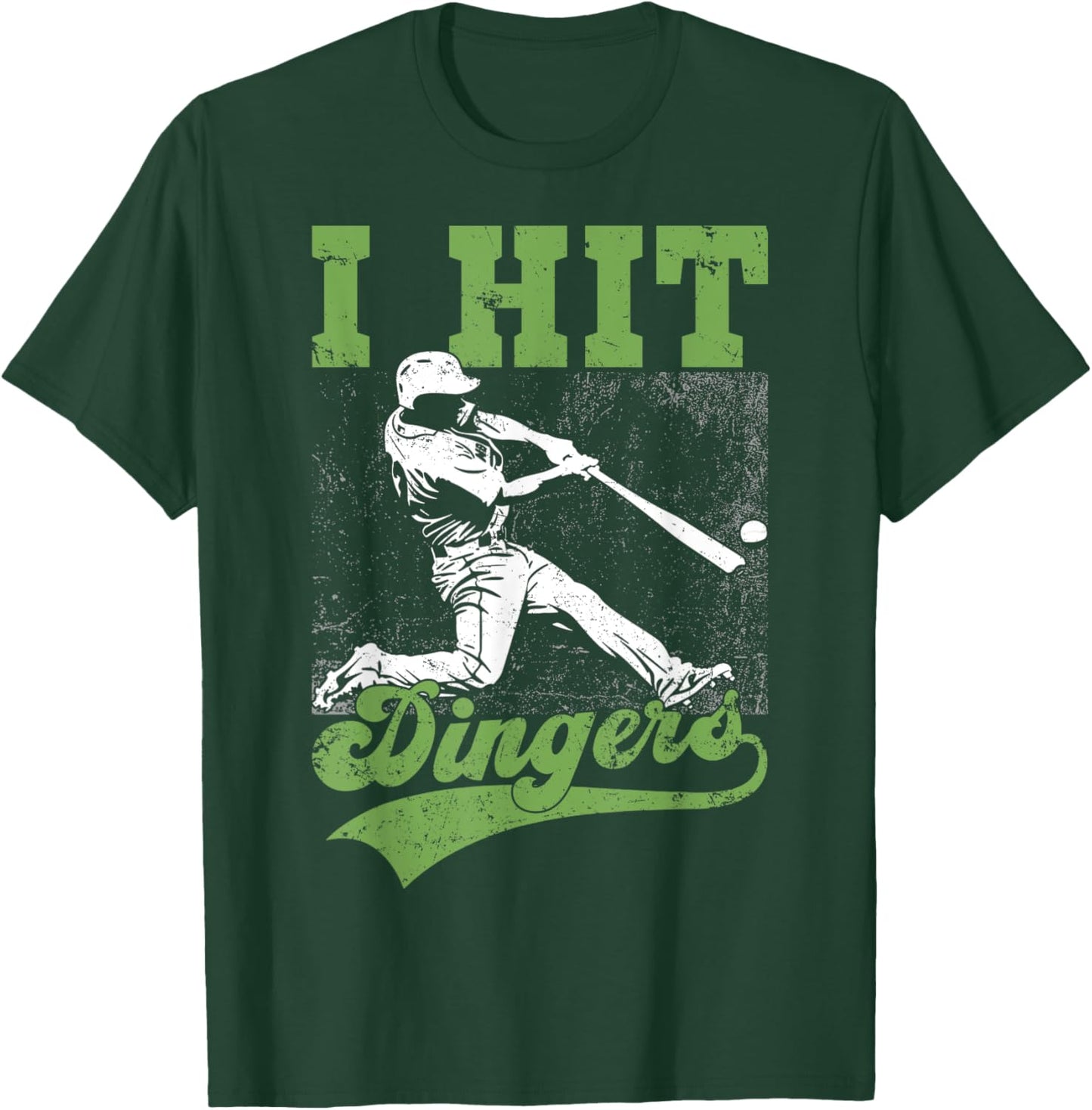 I Hit Dingers Gifts For A Baseball Fan Shirt Funny Gift T-Shirt - T-Shirt | Forest