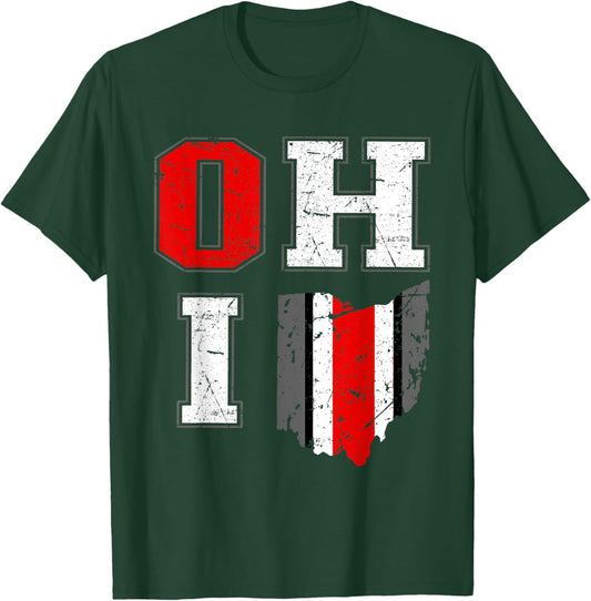 Vintage OHIO state of Ohio Map Women Men T-Shirt - T-Shirt | Forest