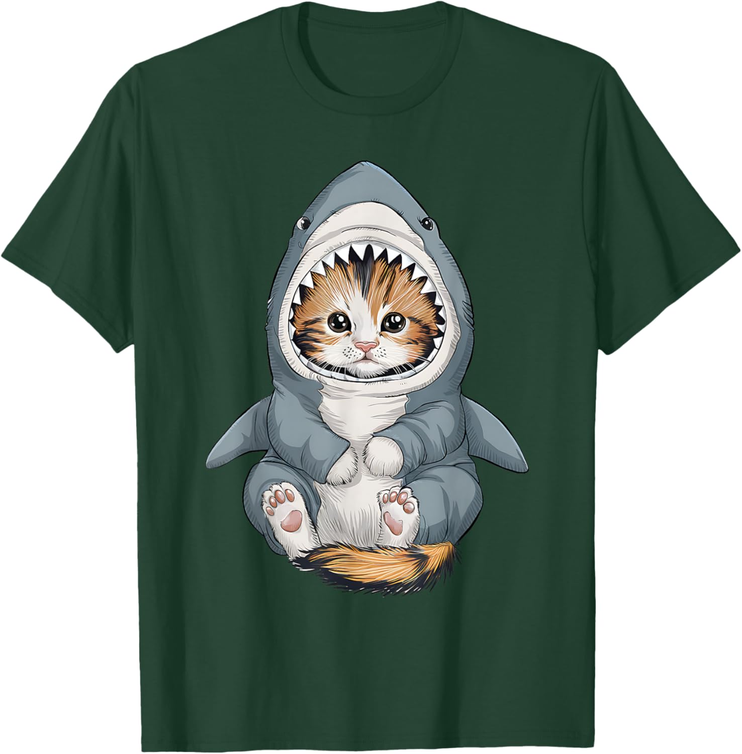 Cute Kitten in a Shark Costume Kitty My Cat is a Shark T-Shirt - T-Shirt | Forest
