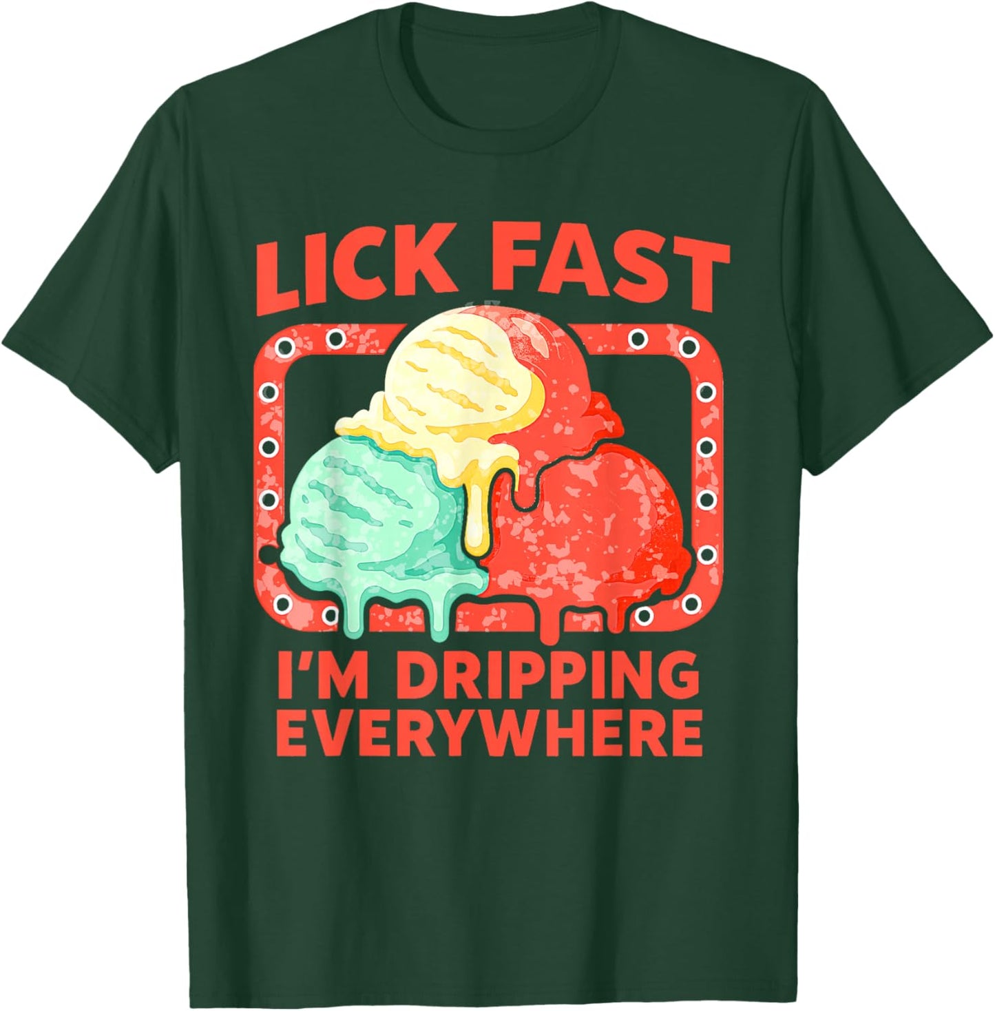 Funny Icecream Drip Cone Ice Cream Quote Cute Flavors Saying T-Shirt - T-Shirt | Forest