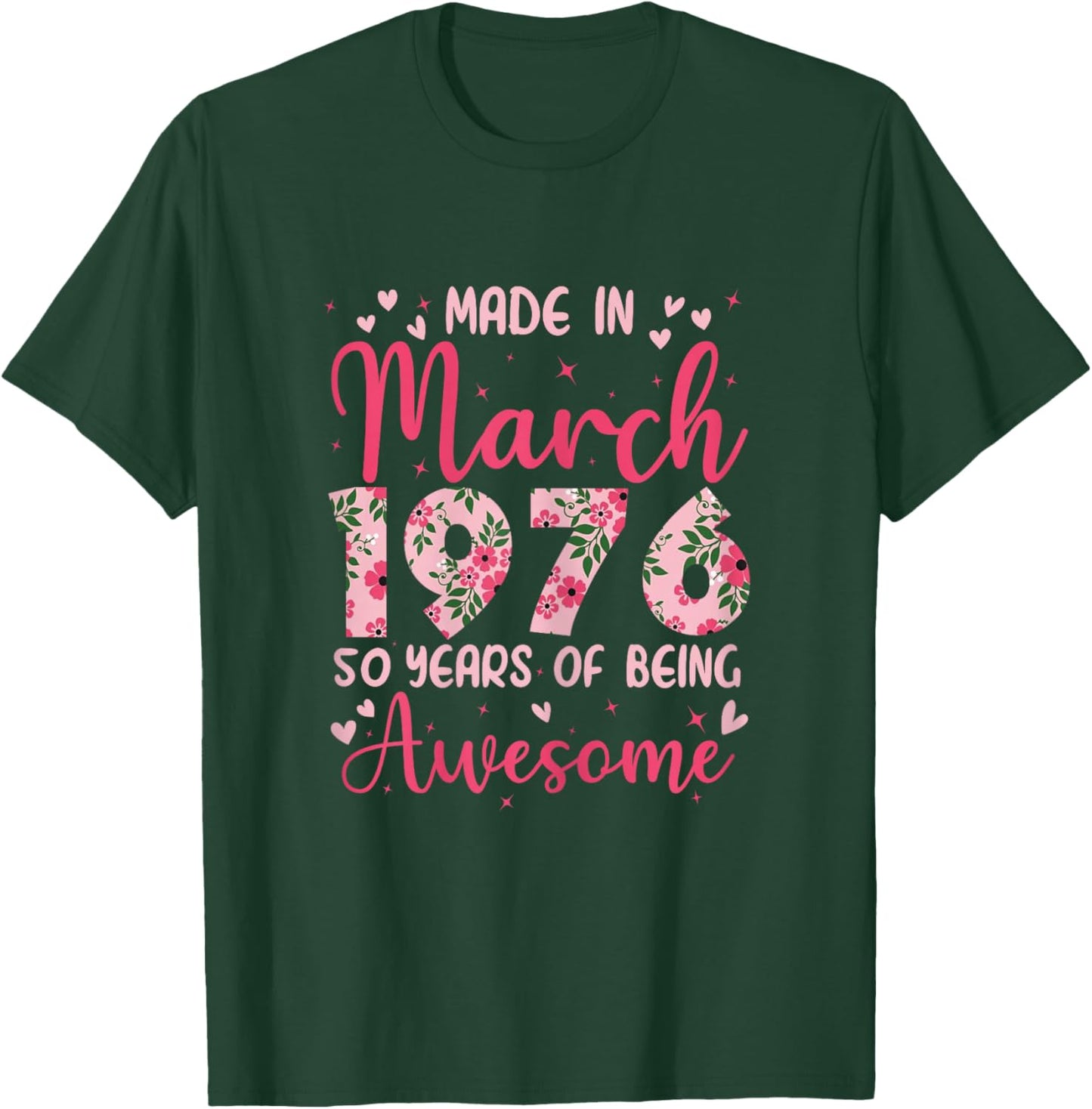 March 1976 Cool 50th Birthday Gift T-Shirt - T-Shirt | Forest