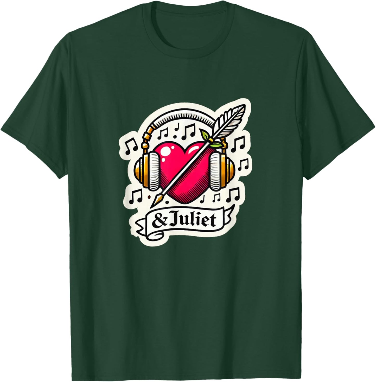 & Juliet Musical Theatre Heart Quill Musicals T-Shirt - T-Shirt | Forest