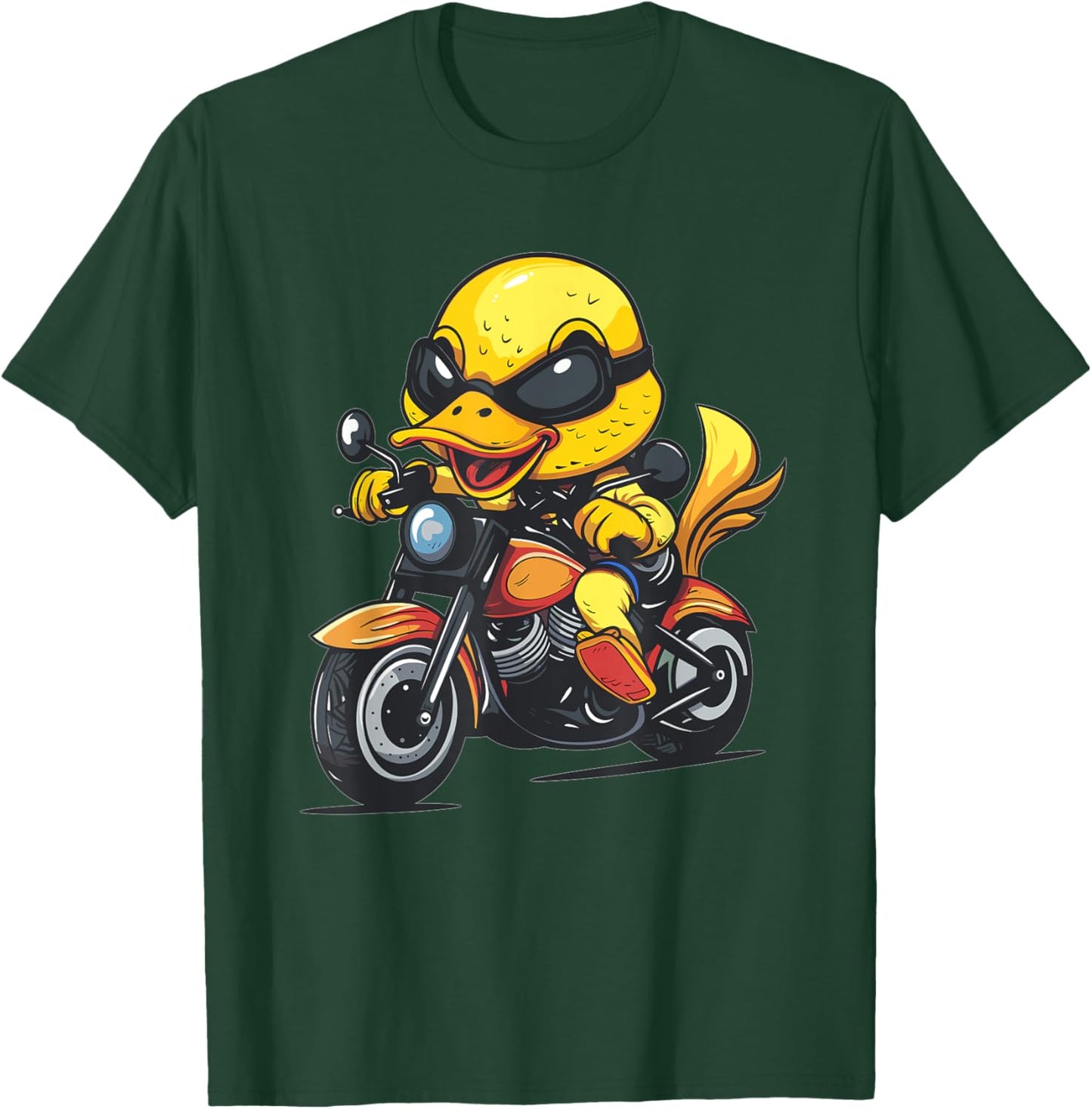 Cute Motorcycle Duck T-Shirt - T-Shirt | Forest