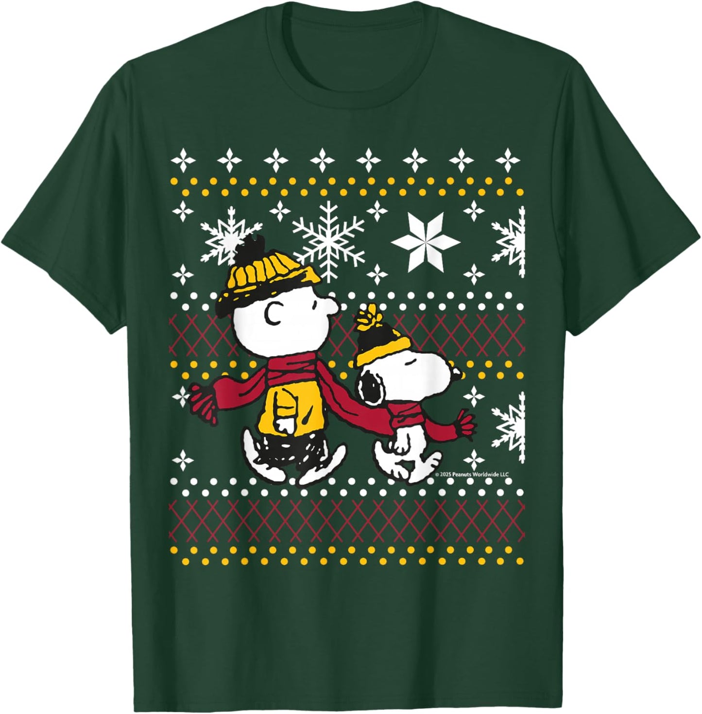 Peanuts - Snoopy Charlie Brown Wintertime Weihnachten T-Shirt - T-Shirt | Forest