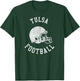 Tulsa Football Throwback Football Helmet Retro Distressed T-Shirt - T-Shirt | Forest