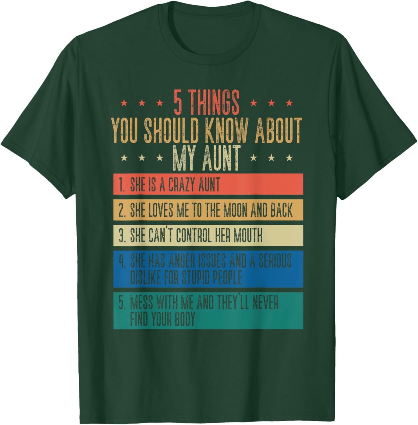 5 Things You Should Know About My Aunt She Is A Crazy Aunt T-Shirt - T-Shirt | Forest