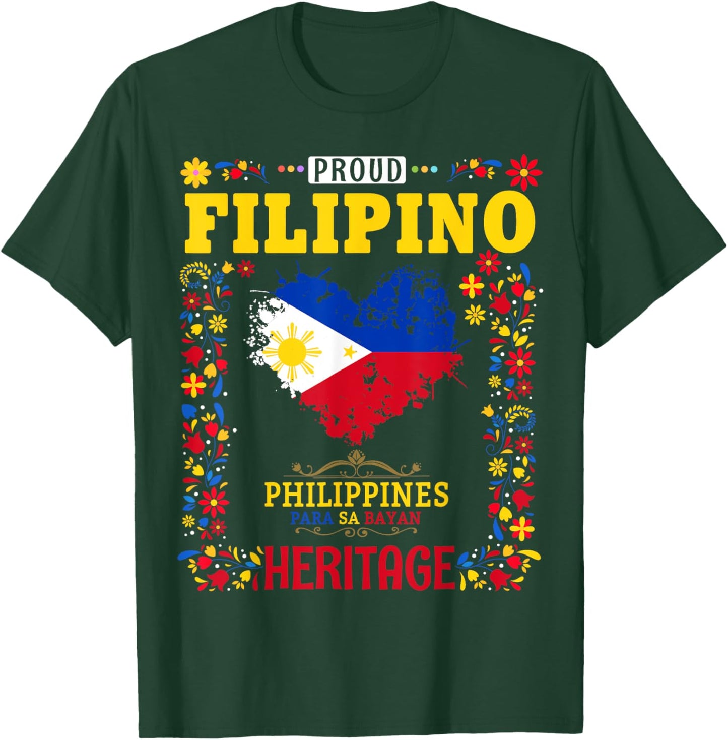 Filipino Heritage Flag Outfit Idea for Kids Philippines Flag T-Shirt - T-Shirt | Forest
