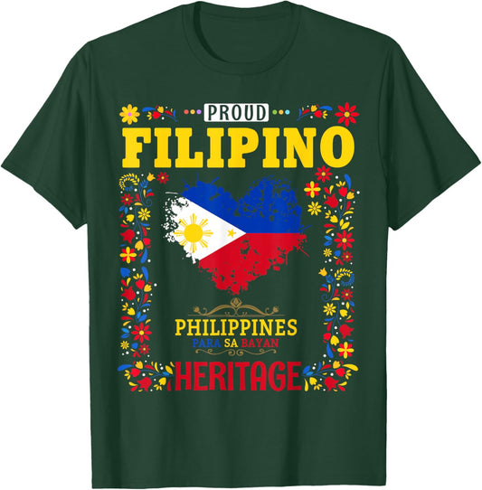 Filipino Heritage Flag Outfit Idea for Kids Philippines Flag T-Shirt - T-Shirt | Forest