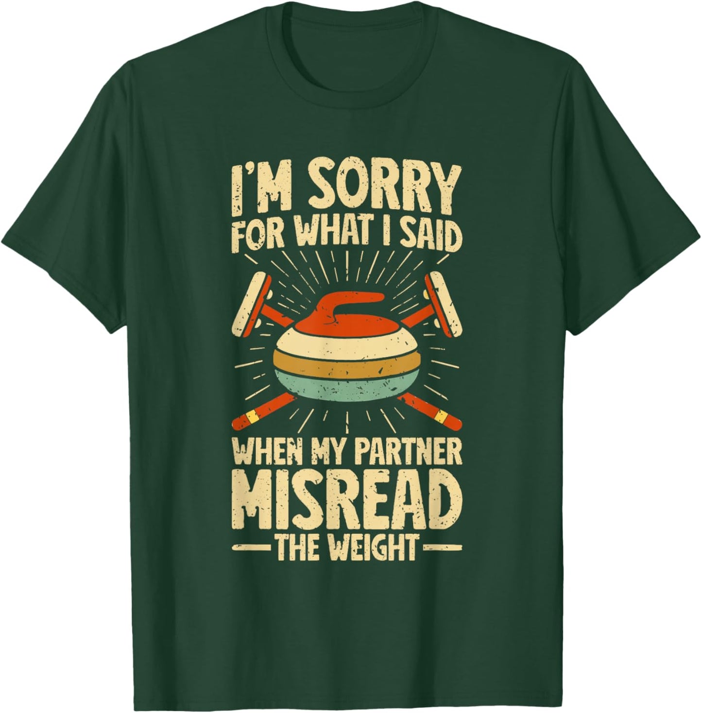Funny Curling Sport Curler T-Shirt - T-Shirt | Forest