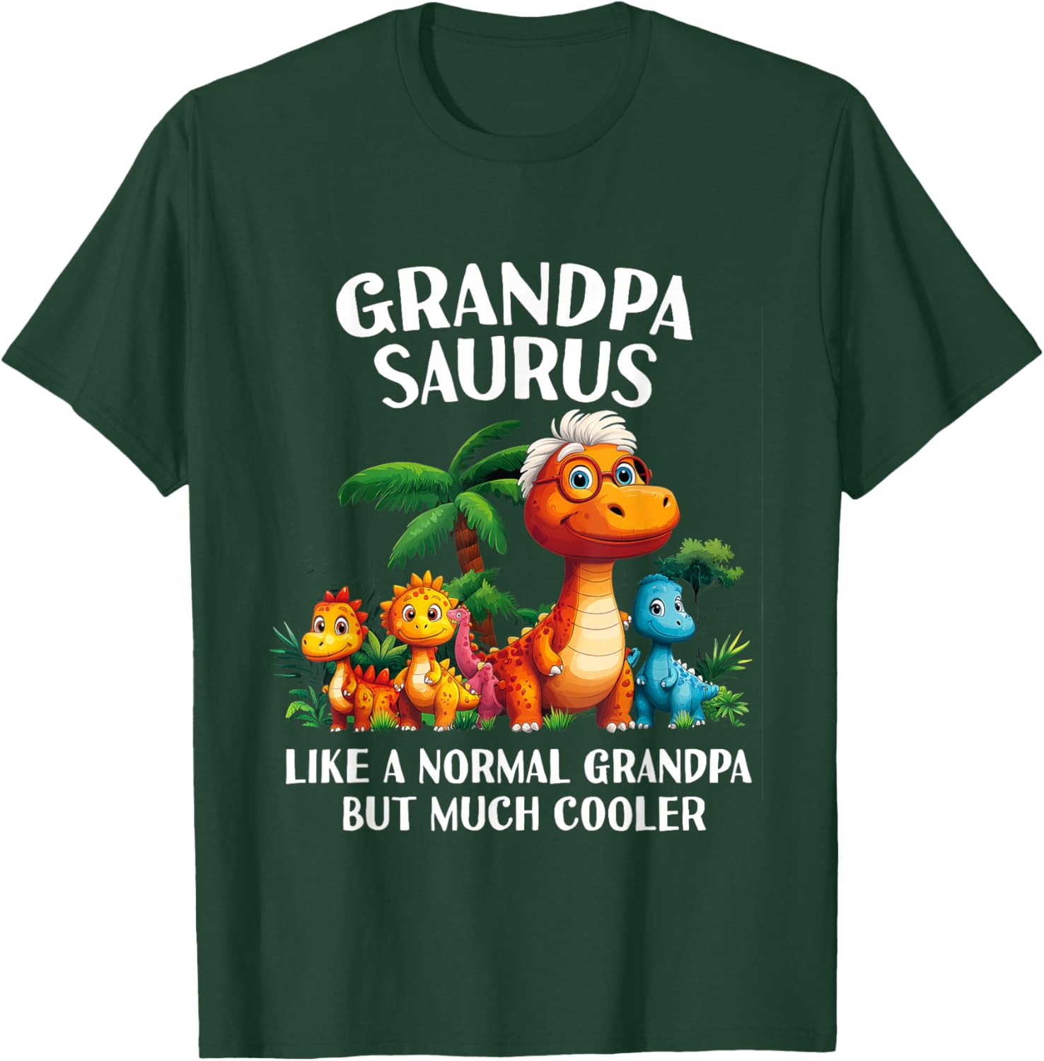 Grandpasaurus Grandpa Saurus Grandfather Men Matching Family T-Shirt - T-Shirt | Forest