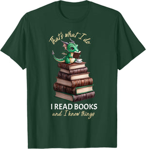 Librarian Bibliophile Dragon Coffee I read books T-Shirt - T-Shirt | Forest