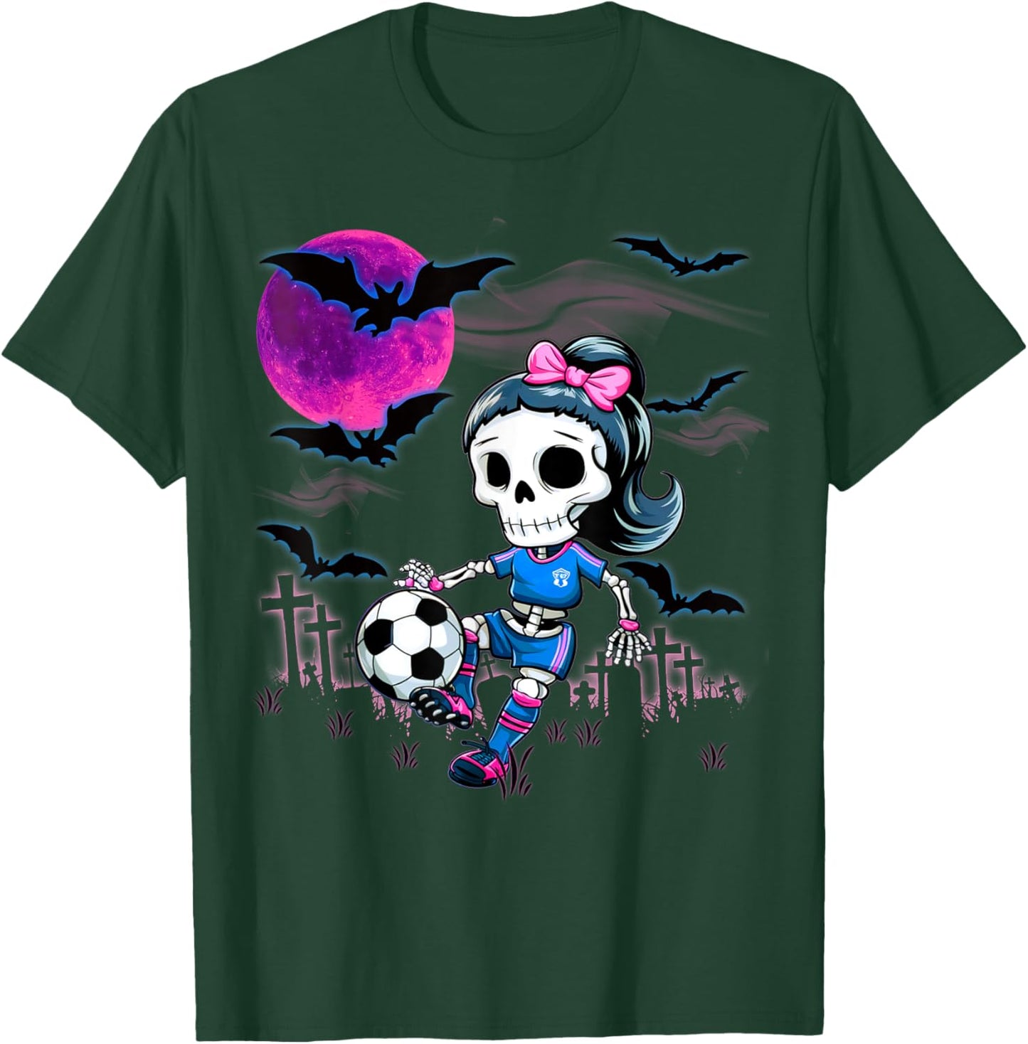 Halloween Soccer Ghouls Trick or Treat at the Soccer Field T-Shirt - T-Shirt | Forest