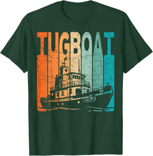 Tugboat Vintage Tugboat Captain Retro T-Shirt - T-Shirt | Forest