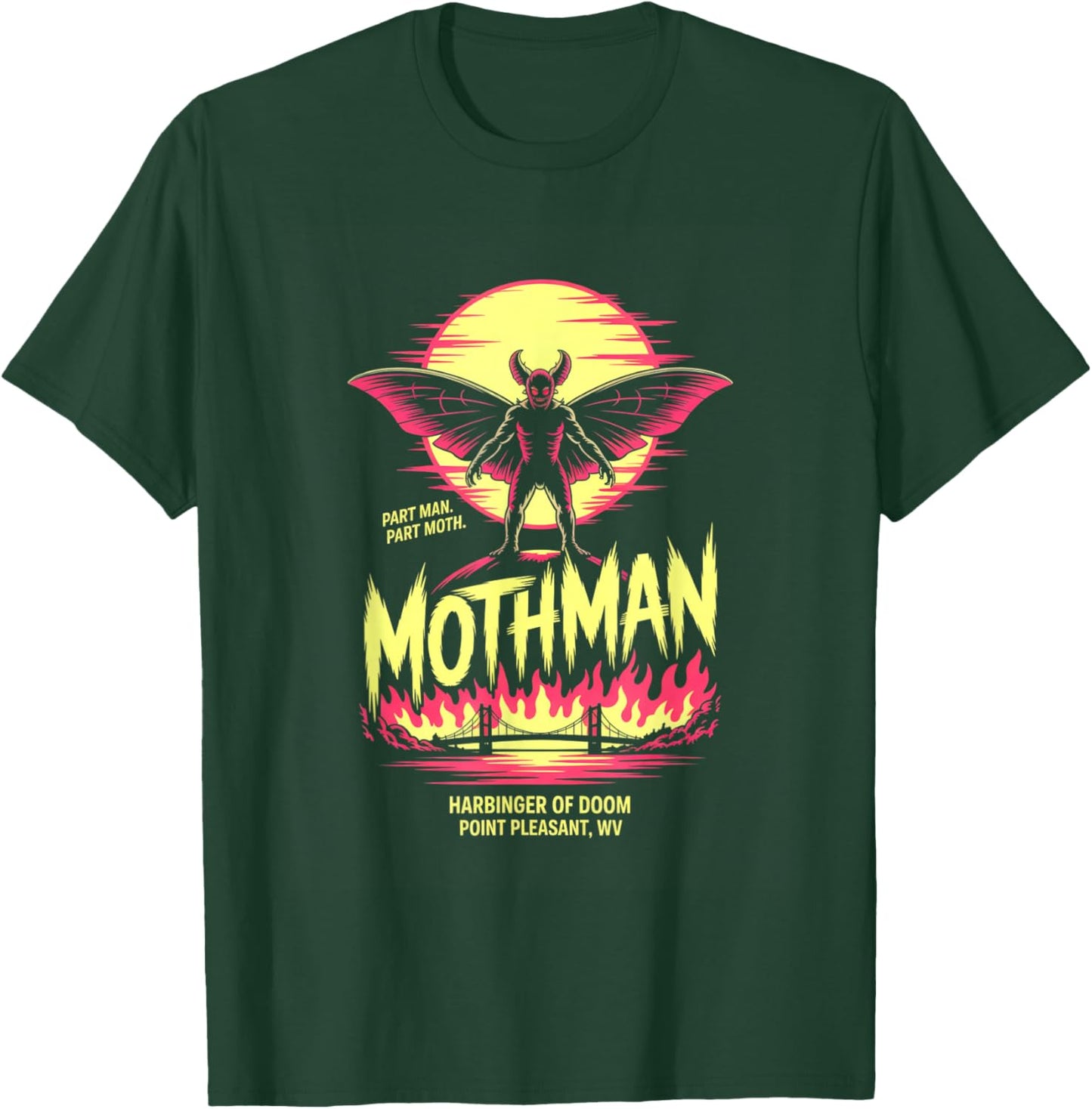 Part Man Part Moth Mothman Harbinger of Doom T-Shirt - T-Shirt | Forest
