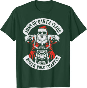Sons Of Santa Claus North Pole Chapter Funny Christmas Quote T-Shirt - T-Shirt | Forest