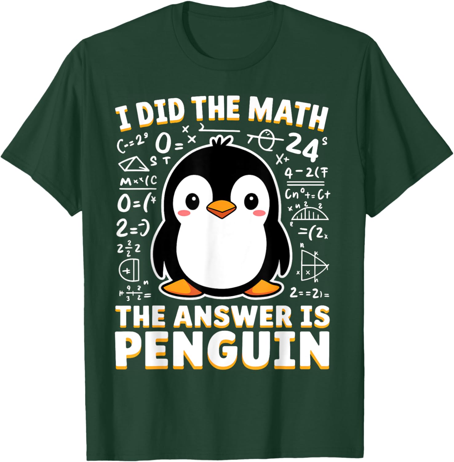 Math and Penguin Funny Gifts Women Kid Penguin Lover T-Shirt - T-Shirt | Forest